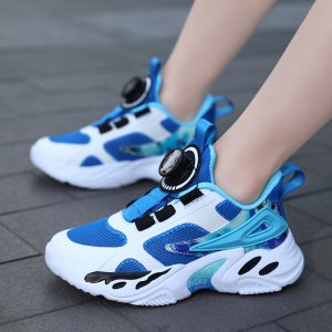 澎耐克官方联名男童鞋2022新夏季单网透气运动鞋儿童旋转纽扣鞋子