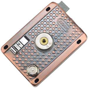 万丰巨鼎9219老式防盗门外装门锁十字钥匙木门铁门三锁舌连体门锁