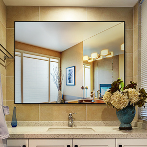 免打孔卫生间浴室镜子铝合金边框壁挂镜厕所防爆洗漱台卫浴镜定制