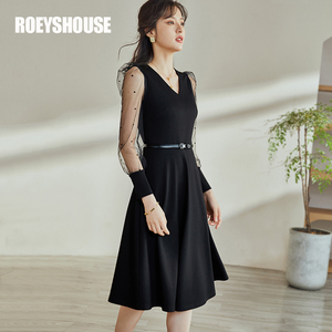 罗衣旗舰店连衣裙v领