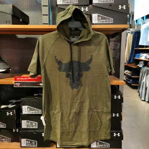 纽约大宝 under armour/安德玛 男士大牛头能量棉连帽短袖速干t恤