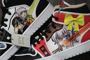 sty air jordan 1 aj1钻石 白黑 二次元 夏洛特 友利奈绪 篮球鞋