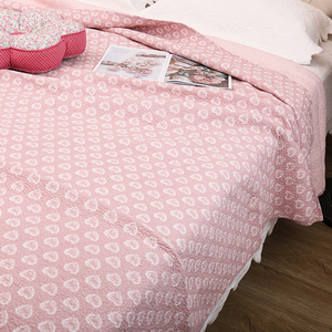 出口韩国flowering纯棉床盖单件全棉绗缝被空调被夹棉1.8防滑床单