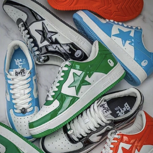 bape sta板鞋联名宋祖儿同款星星猿人街头潮流漆皮低帮休闲滑板鞋