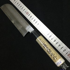 修刀匠@日本二手锻打厨刀の堺一文字光秀 造 镰形薄刃-左手刀