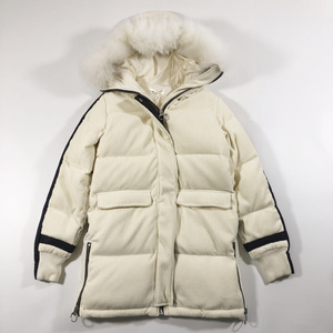 【iii蔻】灯芯绒拼接毛领连帽不可拆卸中长款羽绒服j849122309e