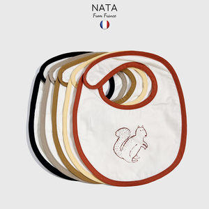 NATA法国轻奢婴童 北欧ins款卡通动物围兜辅食饭都新生儿口水巾