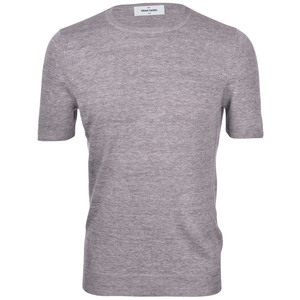 gran sasso 22春夏 灰色爱尔兰亚麻 圆领短袖t恤