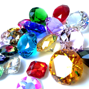 儿童钻石人造仿真彩色水晶钻石透明闪亮水晶玻璃材质宝石饰品摆件