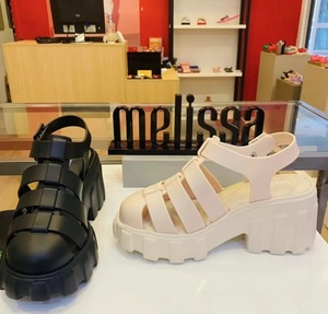 新款正品梅丽莎女鞋Melissa坡跟厚底松糕鞋包头高跟罗马凉鞋轻便