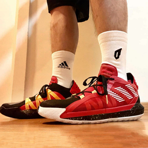 阿迪达斯dame 6利拉德6代cny黑红鸳鸯男子缓震实战篮球鞋 eh1994