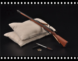 东铭二战兵人1:6中国老套筒步枪 刺刀 弹夹 金属实木模型 现货