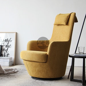坐壳家具360°旋转沙发椅北欧客厅书房高背设计师款美容院单人椅