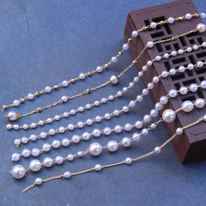 仿珍珠款式铜链条迷你珍珠手工链散链 DIY流苏手链挂件配件材料