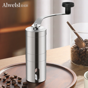手磨咖啡机咖啡研磨机不锈钢手摇磨豆机手动小型便携咖啡豆研磨机