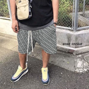 fear of god fog复线 满印弹幕字母 运动抽绳 男女潮牌五分裤短裤