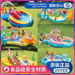原装正品INTEX家庭喷水池婴幼儿童充气游泳池戏水池沙池海洋球池