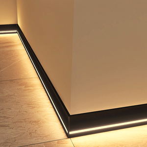 铝合金隐形踢地脚线led灯带条暗装超薄客厅地角嵌入式贴墙过道灯