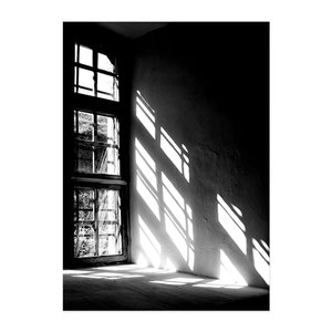 窗户阳光 原版黑白摄影咖啡店服装店工作室装饰画海报画芯照片墙