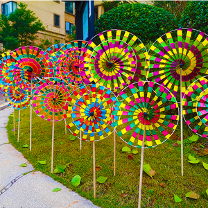 中国风传统风车装饰老北京新年塑料七彩风车儿童地摊风车玩具包邮