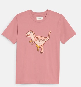 美国代购coach女士圆领短袖 恐龙图案 有机棉t恤 包邮