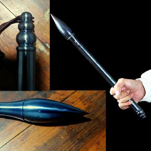 龙泉市兵器判官笔一体实心铁笔镇宅影视车载防护工艺摆件 未开刃