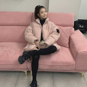 000人付款淘宝法国iu李知恩同款羽绒服粉白鸭绒2022秋冬新款面包服