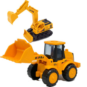 挖掘机玩具推土机小号模型仿真工程车套装儿童玩具铲车挖土机耐摔