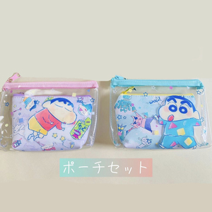 日本蜡笔小新大小子母包透明痛包化妆包零钱包女手拿包笔袋文具盒