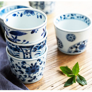 蓝凛堂日本进口釉下彩功夫茶杯陶瓷水杯坚实耐用日式青花和风酒杯