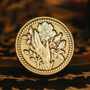 byear白夜原创火漆印章囍印《手持玫瑰》贵族信封请柬封印封蜡