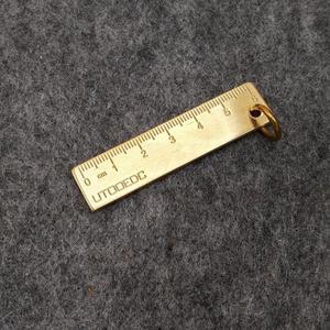 603人付款淘宝6cm迷你黄铜尺 加厚纯铜尺子 刻度直尺 复古便携小铜尺