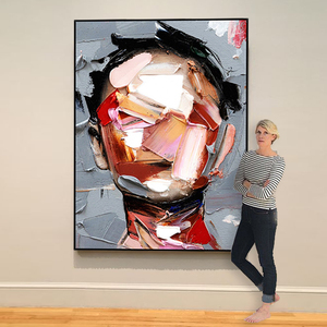 手绘油画客厅现代简约北欧立体抽象艺术人物客厅玄关大幅装饰画