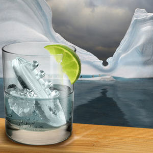 现货！美国Fred&Friends 泰坦尼克撞击冰山制冰格Gin&Titonic