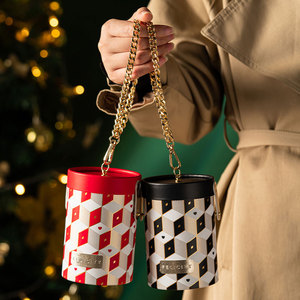 新年礼盒包装盒抱抱桶糖果饼干牛轧糖礼盒雪花酥苹果伴手礼圣诞节
