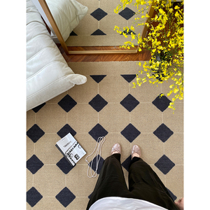 若奈 coco巴黎公寓花砖系列羊毛比利时地毯客厅沙发地毯衣帽间