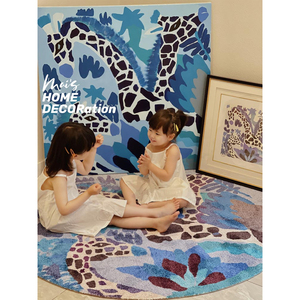 若奈艺术家 麦大姐《美惠三女神》H长颈鹿儿童房入户抽象色彩地毯