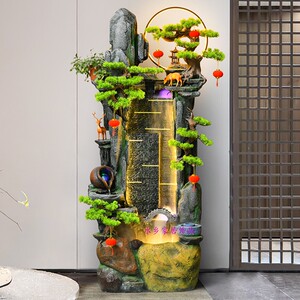 新中式假山石喷泉流水摆件客厅玄关店铺鱼缸造景落地装饰乔迁送礼