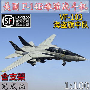 1:100美国F-14B雄猫战斗机合金F14飞机模型VF-103海盗旗中队WLTK