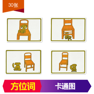 00junstone88淘宝2019自闭症孤独症aba教学实物卡通方位认知卡片