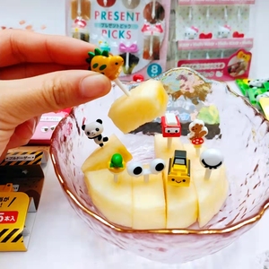 现货包邮日本购回msa儿童卡通动物水果叉子 便当签装饰叉水果签