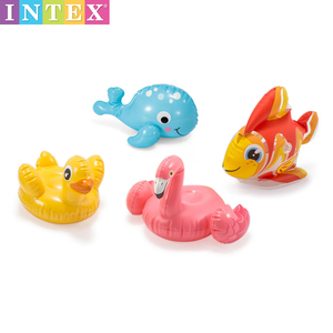 包邮原装正品INTEX趣味水中玩具可爱动物充气玩具游泳池漂浮鸭