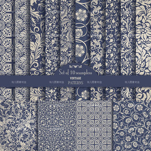 10款巴洛克风格jpg高清背景花纹墙纸包装图案填充印花素材b133