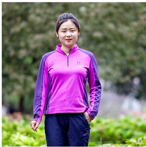 华柔体育柔力球运动服双色拼接速干长袖表演服队服