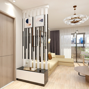 入户玄关柜鞋柜一体 轻奢网红屏风隔断客厅 简约现代创意立柱实木