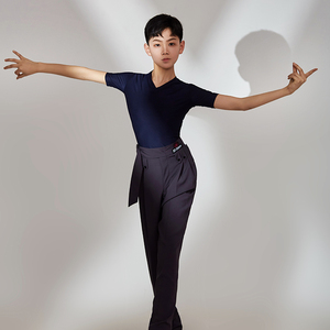 星辰舞服拉丁服装成人儿童男款练功服表演服班服修身短袖专业质感