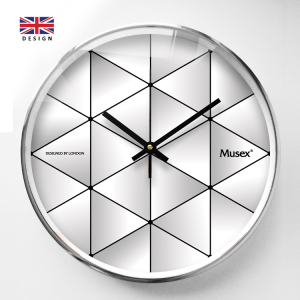 英国Musex妙斯时钟挂钟客厅北欧简约现代静音新品挂表三宅菱形格