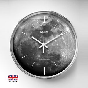 英国Musex妙斯时钟表挂钟新款圆形客厅创意北欧现代静音挂表月球