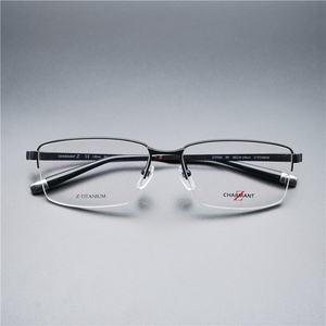charmant夏蒙眼镜框半框z钛男士轻盈商务气质近视眼镜架zt27032