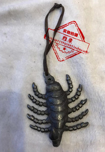 尼泊尔纯铁九头铁蝎吊坠愤忿怒莲师铁蝎轮挂坠九足天蝎除障轮挂件
